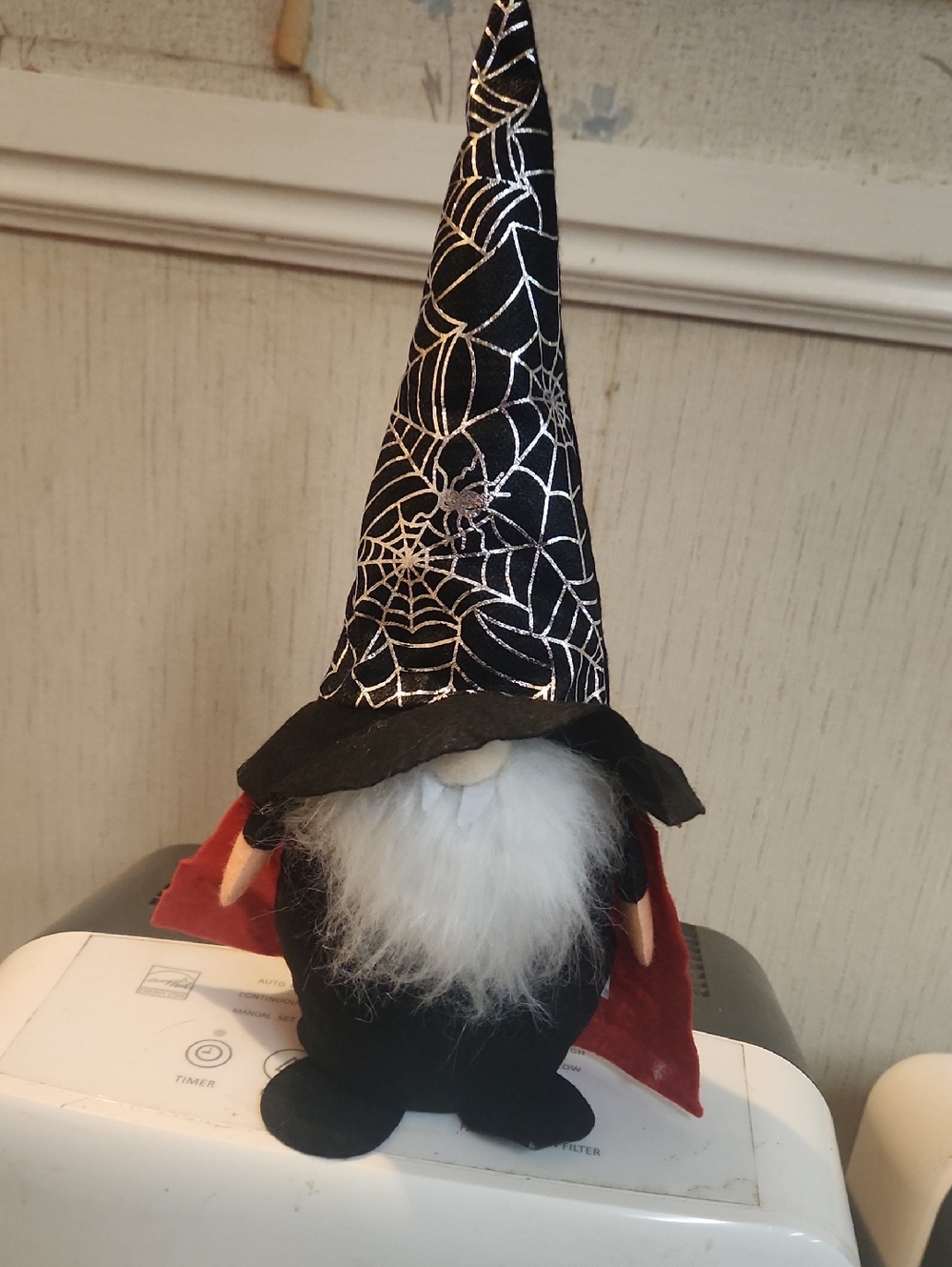 Halloween Witch Gnome Decoration - Black and Red